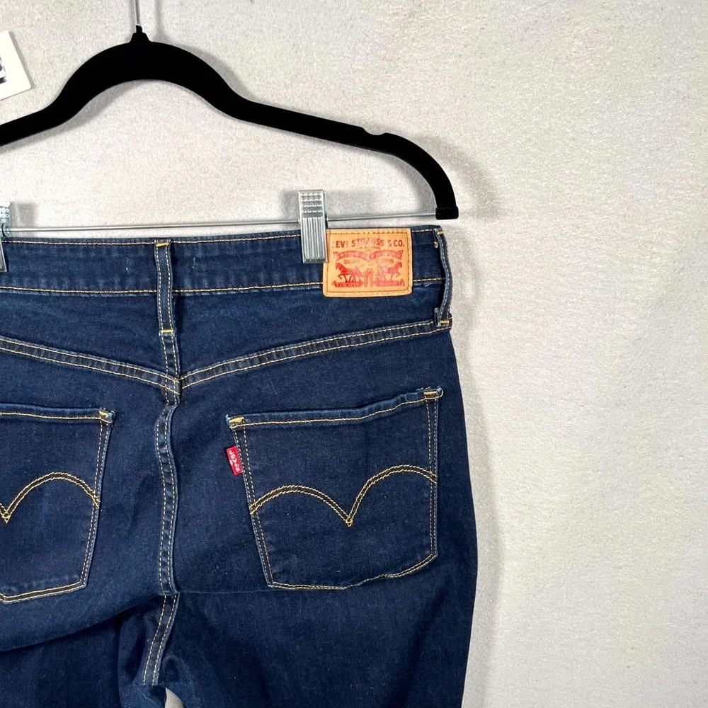 Levi's 502‎ Taper Fit Jeans Mens 54 Blue Denim Cotton Logo Dark Wash Casual